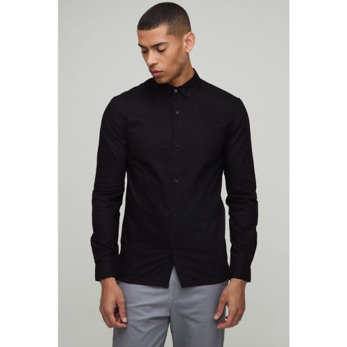 Chemise slim à col boutonné et manches courtes - S - Boohooman - Modalova