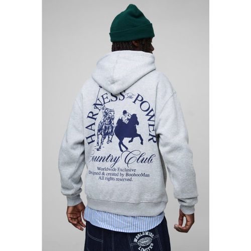 Sweat à capuche oversize à imprimé cheval - S - Boohooman - Modalova