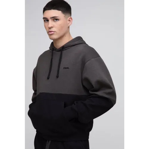 Sweat à capuche oversize color block - MAN homme - S - Boohooman - Modalova