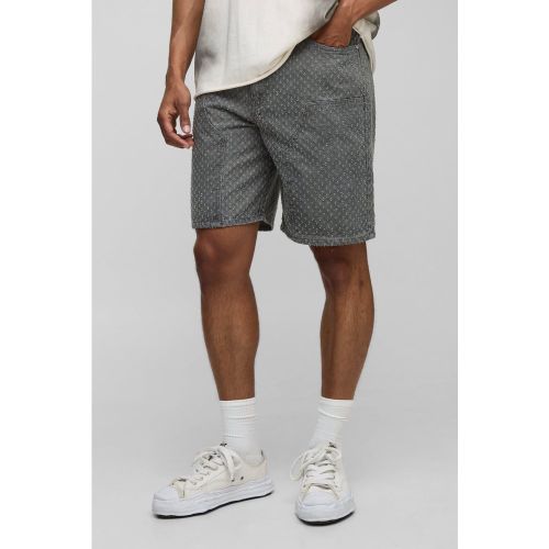 Short long large en jean charpentier déchiré - 28 - Boohooman - Modalova