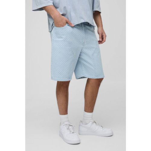 Short long large en jean charpentier déchiré - 28 - Boohooman - Modalova