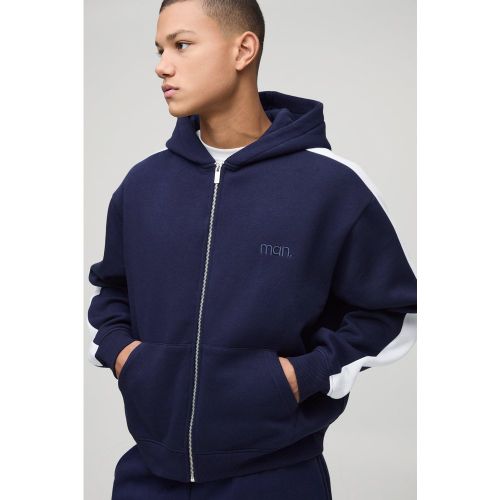 Sweat à capuche oversize color block - MAN homme - S - Boohooman - Modalova