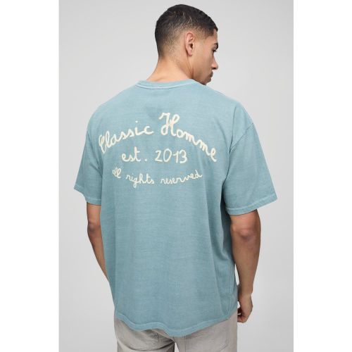 T-shirt oversize délavé imprimé - S - Boohooman - Modalova