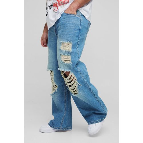 Grande taille - Jean large déchiré - 38 - Boohooman - Modalova