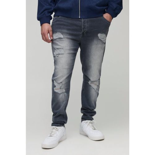 Grande taille - Jean stretch déchiré - 38 - Boohooman - Modalova