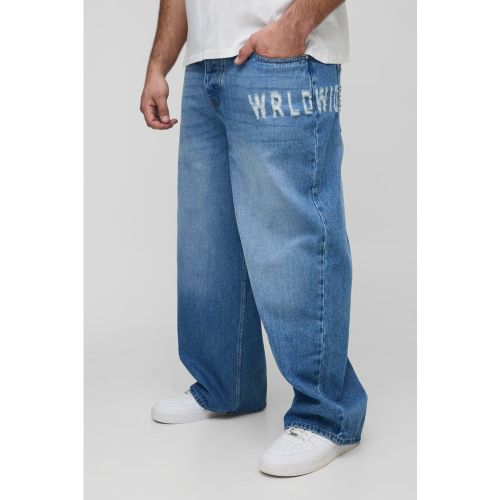 Grande taille - Jean large à déchirures - 38 - Boohooman - Modalova