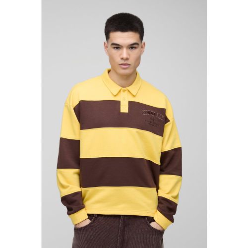 Sweat oversize rayé à broderie homme - S - Boohooman - Modalova
