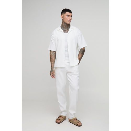 Tall - Ensemble plissé avec chemise et pantalon - 2XL - Boohooman - Modalova