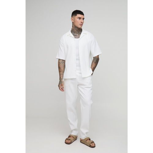 Tall - Ensemble plissé avec chemise et pantalon - S - Boohooman - Modalova