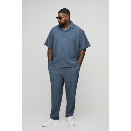 Grande taille - Ensemble avec chemise plissée et pantalon - XXXXL - Boohooman - Modalova
