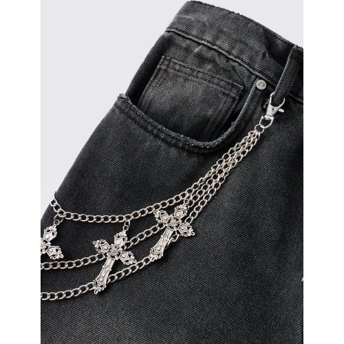Chaîne en jean à croix multiples - ONE SIZE - Boohooman - Modalova