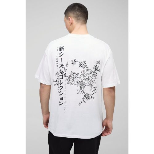 T-shirt oversize à imprimé japonais - S - Boohooman - Modalova