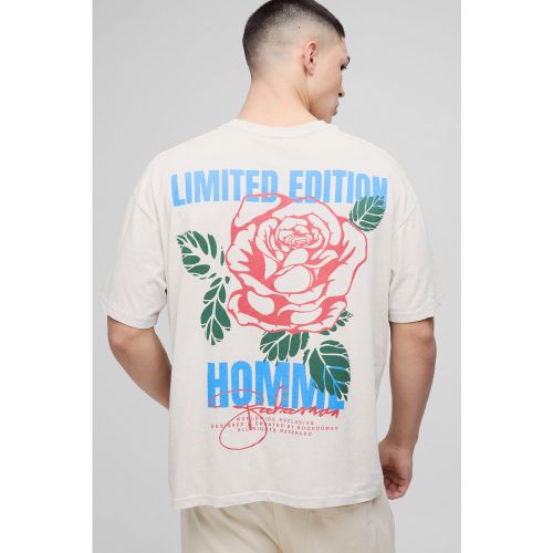T-shirt oversize délavé fleuri - S - Boohooman - Modalova