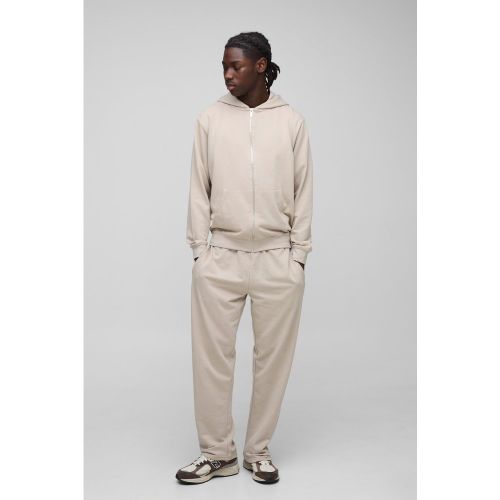 Ensemble basique avec sweat à capuche zippé et jogging - S - Boohooman - Modalova