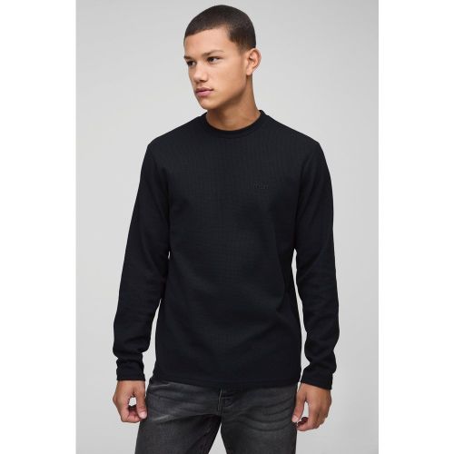 T-shirt à manches longues et broderie - MAN - S - Boohooman - Modalova