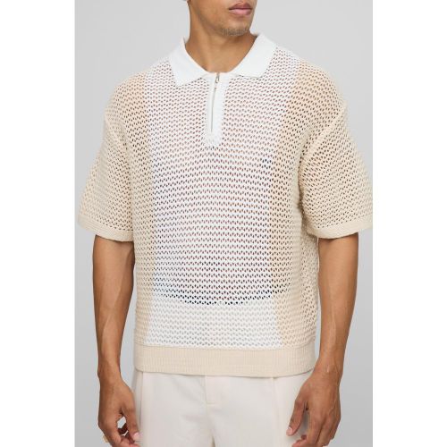 Polo oversize color block en maille homme - S - Boohooman - Modalova