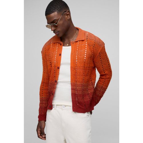 Chemise oversize rayée en crochet - S - Boohooman - Modalova