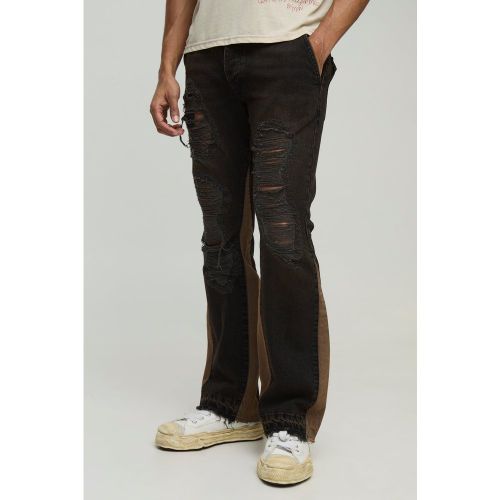 Jean flare rigide délavé - 28R - Boohooman - Modalova