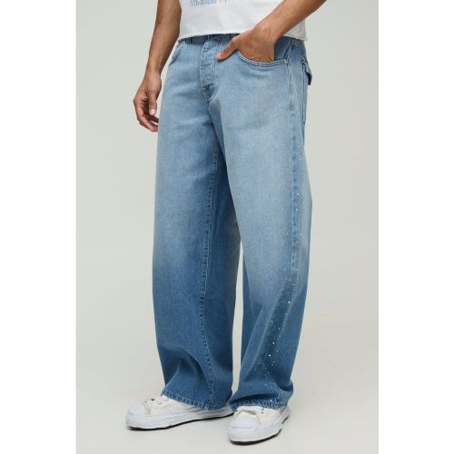 Jean baggy délavé à strass - 28R - Boohooman - Modalova