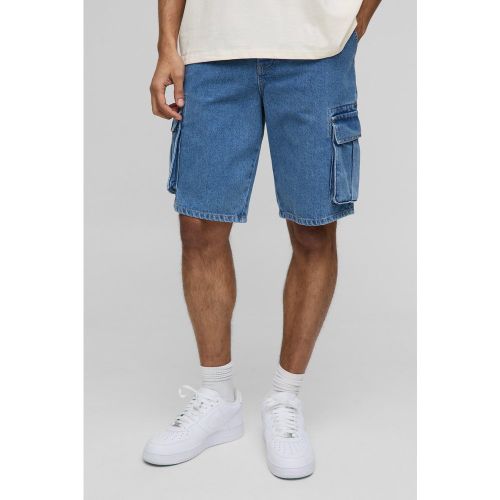 Short cargo large en jean délavé - 28 - Boohooman - Modalova