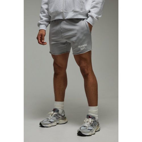 Short de sport délavé à slogan - MAN Active - S - Boohooman - Modalova