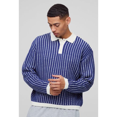 Polo oversize rayé - S - Boohooman - Modalova