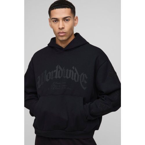 Sweat à capuche oversize à écusson Worldwide - S - Boohooman - Modalova