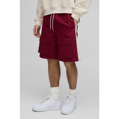 Short cargo large mi-long à taille élastiquée - S - Boohooman - Modalova