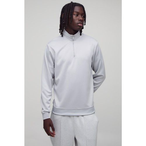 Sweat slim à col zippé montant - S - Boohooman - Modalova