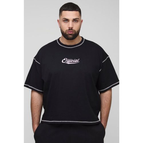 Grande taille - T-shirt oversize à coutures contrastantes - Official - 2XL - Boohooman - Modalova