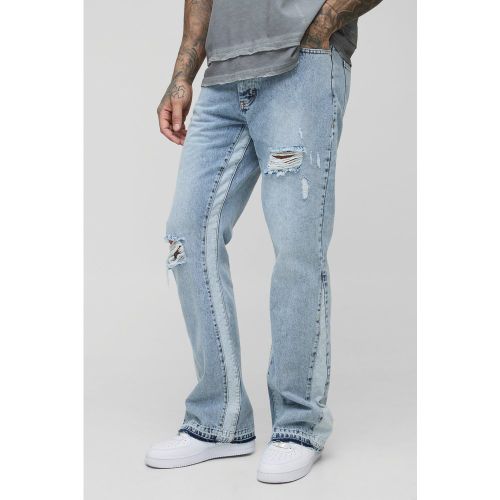 Tall - Jean flare slim à empiècements contrastants - 30 - Boohooman - Modalova