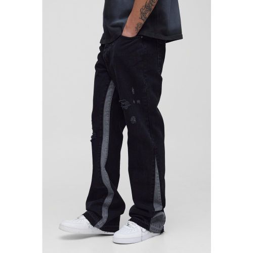 Tall - Jean flare slim à empiècements contrastants - 30 - Boohooman - Modalova