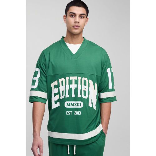Tall - T-shirt universitaire à col V en mesh - S - Boohooman - Modalova