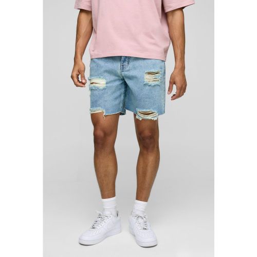 Short large mi-long en jean déchiré - 28 - Boohooman - Modalova
