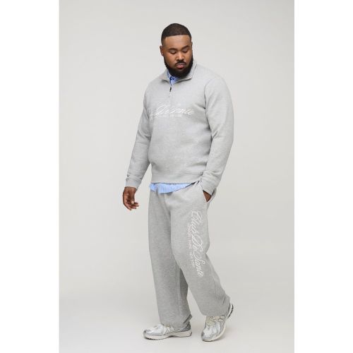 Grande taille - Survêtement à col zippé brodé - 2XL - Boohooman - Modalova