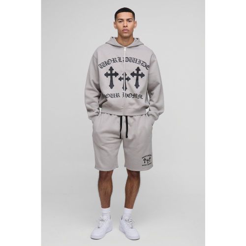 Survêtement oversize à imprimé Worldwide - S - Boohooman - Modalova