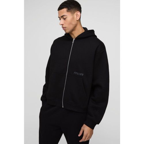 Sweat à capuche oversize zippé - MAN homme - S - Boohooman - Modalova