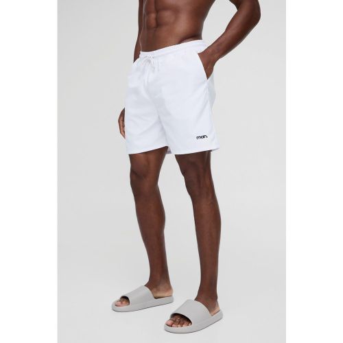 Short de bain mi-long à logo - S - Boohooman - Modalova