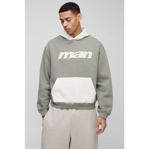 Sweat à capuche oversize color block - MAN homme - S - Boohooman - Modalova