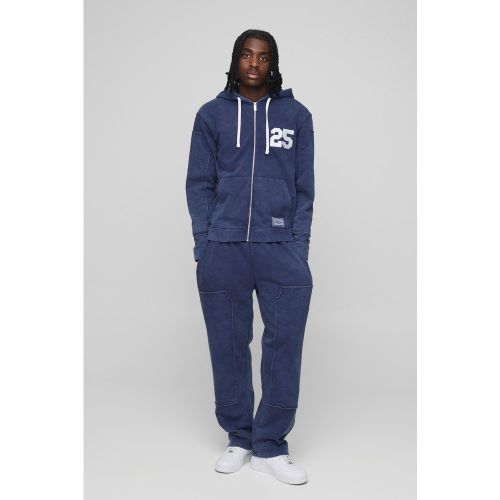 Survêtement délavé à sweat à capuche zippé - S - Boohooman - Modalova