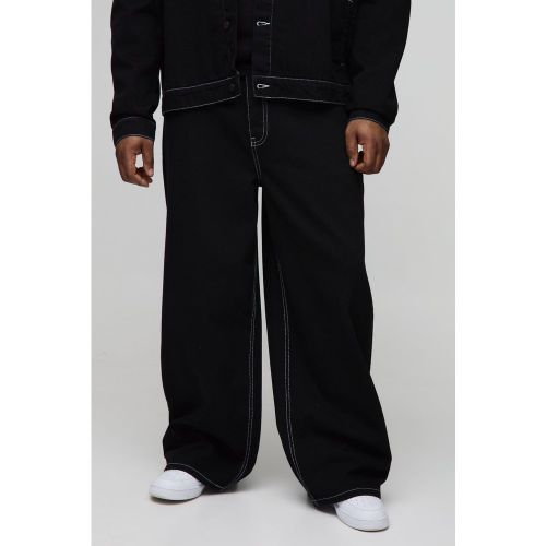 Grande taille - Jean large à coutures contrastantes - 38 - Boohooman - Modalova