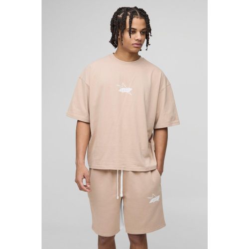 Ensemble oversize avec t-shirt oversize et short - S - Boohooman - Modalova