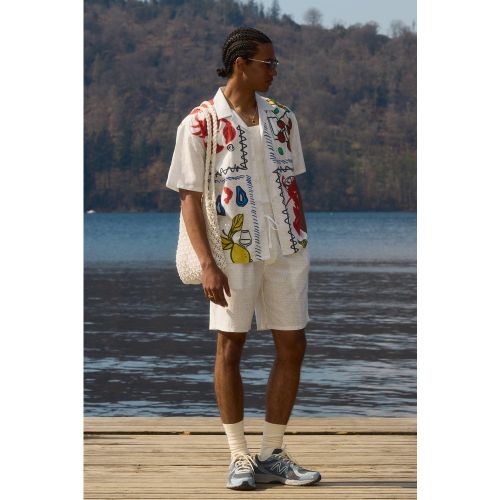 Ensemble oversize mélangé avec chemise et short - S - Boohooman - Modalova