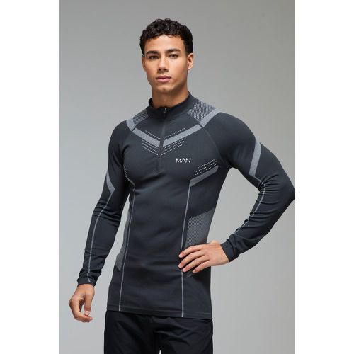 Top De Sport À Col Zippé Sans Coutures - Man Active - M - boohoo - Modalova