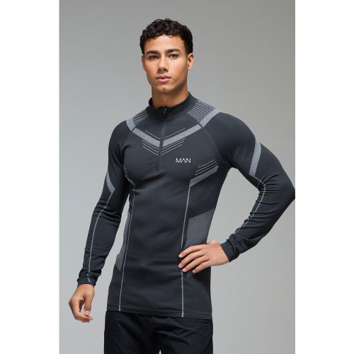 Top de sport à col zippé sans coutures - MAN Active homme - S - Boohooman - Modalova