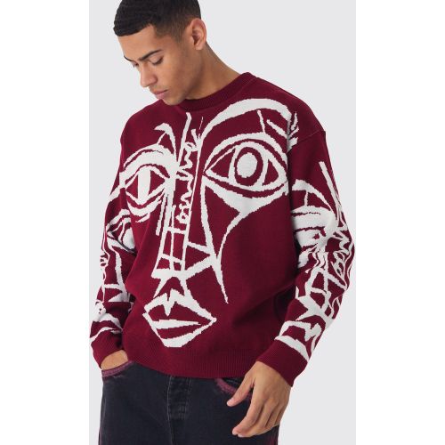 Pull oversize à imprimé abstrait - M - Boohooman - Modalova