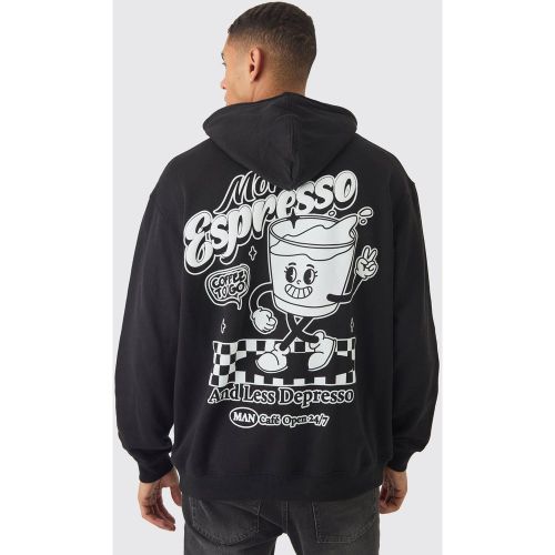 Sweat à capuche oversize à imprimé expresso - S - Boohooman - Modalova