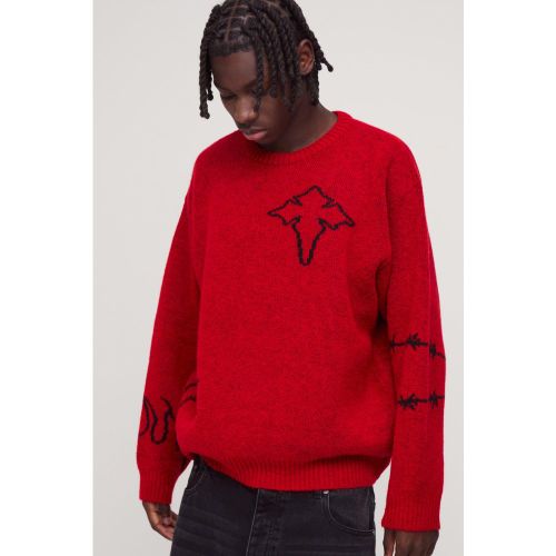 Pull oversize à imprimé dessin - L - Boohooman - Modalova