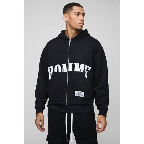 Sweat à capuche oversize zippé - S - Boohooman - Modalova