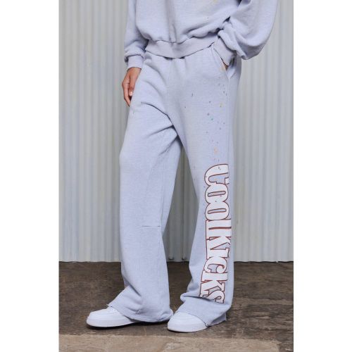 Jogging flare épais à slogan - S - Boohooman - Modalova
